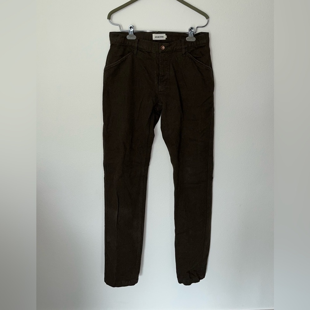 Taylor Stitch Camp Pant in Heather Olive Twill